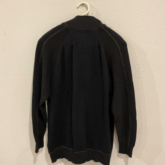 BKE Burnout 1/4 Zip Sweater Athletic Fit Black Cotton/Acrylic Men’s Size Large - Picture 3 of 9